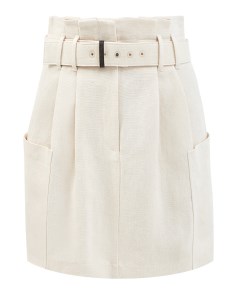 Льняная юбка City Tailored с накладными карманами Brunello cucinelli
