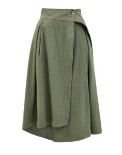 Льняная юбка на запах с контрастными строчками Lorena antoniazzi
