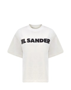Свободная футболка из органического хлопка с контрастным принтом Jil sander