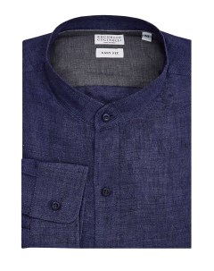 Льняная рубашка Easy Fit с воротом стойкой Brunello cucinelli