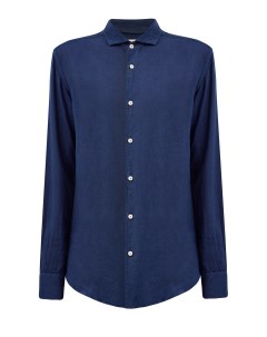 Рубашка из дышащего льна в оттенке Navy Blue Mc2 saint barth