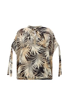Легкая блуза из вискозы и шелка с тропическим принтом Fisico
