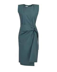 Платье с асимметричным подолом из ткани с воздушной фактурой Brunello cucinelli