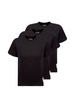 Комплект базовых футболок из хлопка с контрастной нашивкой Jil sander
