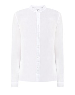 Белая рубашка из дышащей льняной ткани Brunello cucinelli