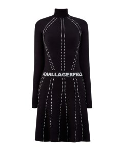 Платье из эластичного трикотажа EcoVero с контрастной отстрочкой Karl lagerfeld
