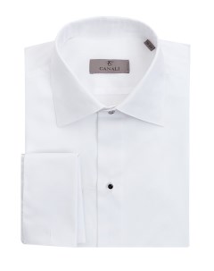 Классическая рубашка под запонки с фактурным узором в тон Canali