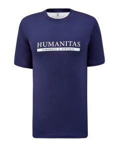 Хлопковая футболка с сезонным принтом Humanitas Brunello cucinelli
