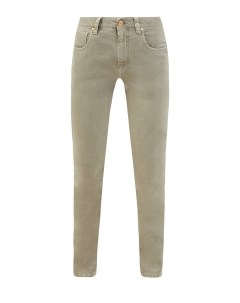 Окрашенные вручную джинсы из денима Soft с деталью Мониль Brunello cucinelli