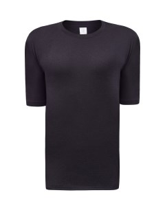 Базовая черная футболка из хлопка и шелка Eleventy