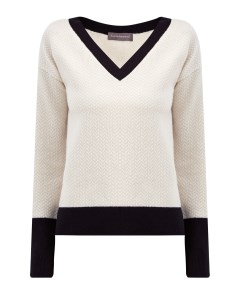 Пуловер из шерсти кашемира и шелка с контрастной отделкой Lorena antoniazzi