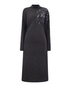 Платье из тонкой шерсти с вышитыми вручную пайетками Dazzling Brunello cucinelli
