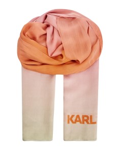 Легкий шарф из струящегося шелка с градиентом и принтом Karl lagerfeld
