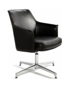 Офисное кресло Бордо CF C1918 CF brown leather темно коричневая кожа алюминий крестовина Norden