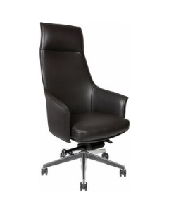 Офисное кресло Бордо A1918 black leather черная кожа алюминий крестовина Norden