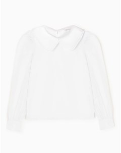 Белая блузка oversize из хлопка с воротником Питер Пэн Gloria jeans