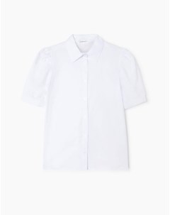 Белая рубашка из хлопка с коротким рукавом Gloria jeans