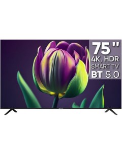 Телевизор TDTV75CS06U_BK Frameless UHD ready T2 S2 CI Dolby AAC Android 11 Smart 1 16Gb black BT 2 п Topdevice
