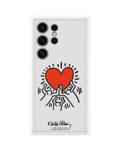 Чехол накладка Samsung Flipsuit Case S24 Ultra белый принт Keith Haring Flipsuit Case S24 Ultra белы