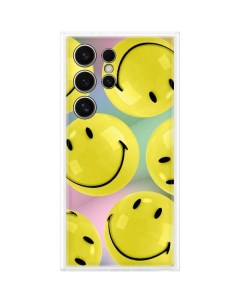 Чехол накладка Samsung Flipsuit Case S24 Ultra желтый принт Smiley Flipsuit Case S24 Ultra желтый пр