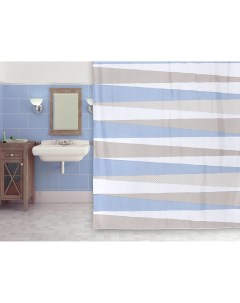 Штора для ванной Elpoa 180x200 см полиэстер цвет бежевый голубой Wess