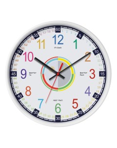 Часы настенные Детские круглые пластик цвет разноцветный бесшумные o30 см Troykatime