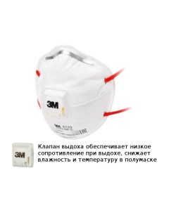 Защитная маска 3M 8132 класс защиты FFP3 NR D до 50 ПДК с клапаном выдоха 7100020181 3m