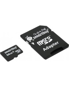 Карта памяти Micro SDXC 64GB Class 10 SmartBuy SB64GBSDCL10 01 SD адаптер Smartbuy