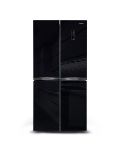 Холодильник Side by Side NFI 4414 черное стекло Ginzzu