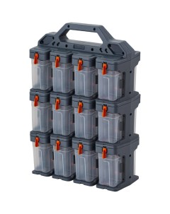 Ящик органайзер для инструментов 15х31х43 см пластик Expert 24 модуля серо свинцовый оранжевый BR395 Blocker