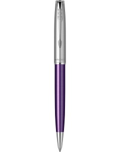Ручка шариковая автомат Sonnet Essentials Violet SB Steel CT черный нержавеющая сталь палладий подар Parker