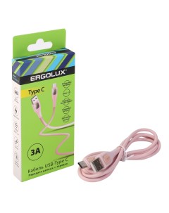Кабель USB Type C USB 1 2 м розовый Ergolux