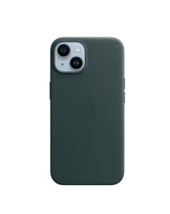 Чехол клип кейс Leather Case with MagSafe A2906 для iPhone 14 зеленый Apple