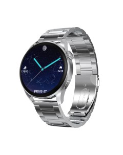 Смарт часы Smart Watch DT03 с серебристым металлическим ремешком Kingwear