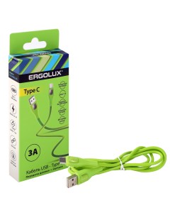 Кабель USB Type C USB 1 2 м зеленый Ergolux