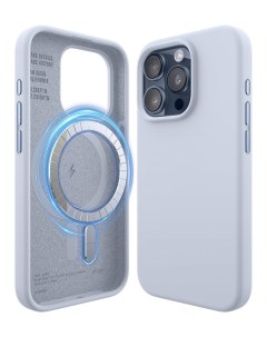 Чехол для iPhone 15 Pro с MagSafe и покрытием Soft touch голубой Elago
