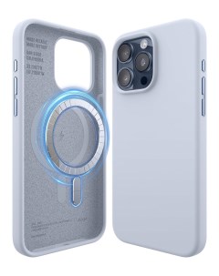 Чехол для iPhone 15 Pro Max с покрытием Soft touch и MagSafe голубой Elago
