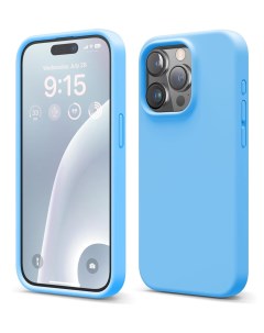 Чехол для iPhone 15 Pro силиконовый с покрытием Soft touch синий Elago