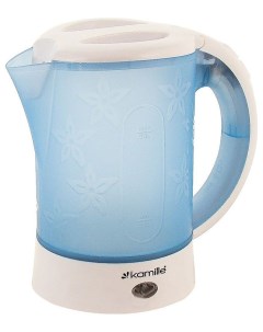 Чайник электрический 1718B 0 6 л белый голубой Kamille
