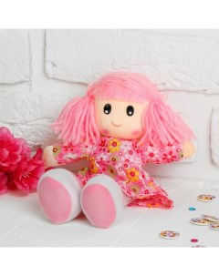 Мягкая игрушка Кукла в ситцевом платье с хвостиками цвета МИКС Nobrand