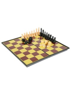 Набор 2 в 1 Баталия шашки шахматы доска пластик 20х20 см Кнр