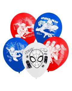 Шар воздушный Супер герой Человек паук 10300162 12 дюйм латексный 5 штук Marvel