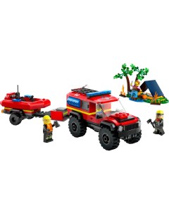 Конструктор City Vehichles 4x4 Fire Truck with Rescue Boat 60412 Lego