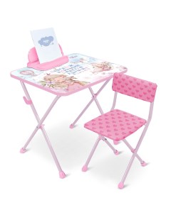 Детский стол и стул КП2 МП2 складной с мягким сиденьем пеналом подставкой для книг Nika