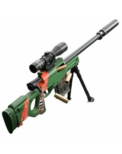 Игрушечная снайперская винтовка AWM с вылетающими гильзами Нерф зеленый Matreshka