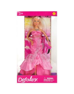 Кукла Lucy Званный вечер в вечернем розовом платье с сумочкой 29 см 8240d розовое Defa