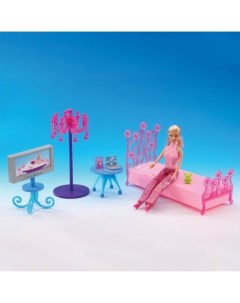 Мебель для кукол с куклой и аксессуарами F002 H43043 Nobrand