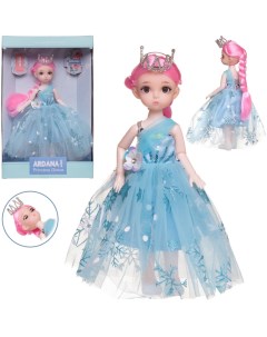 Кукла Junfa Ardana Princess 30 см с короной в роскошном голубом платье WJ 36575 голубое Junfa toys