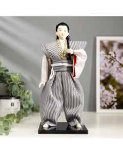 Кукла коллекционная Самурай в сером кимоно с мечом 30х12 5х12 5 см Nobrand