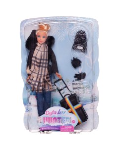 Кукла Lucy Зимняя туристка в черной куртке с аксесс 29 см 8424d черная Defa